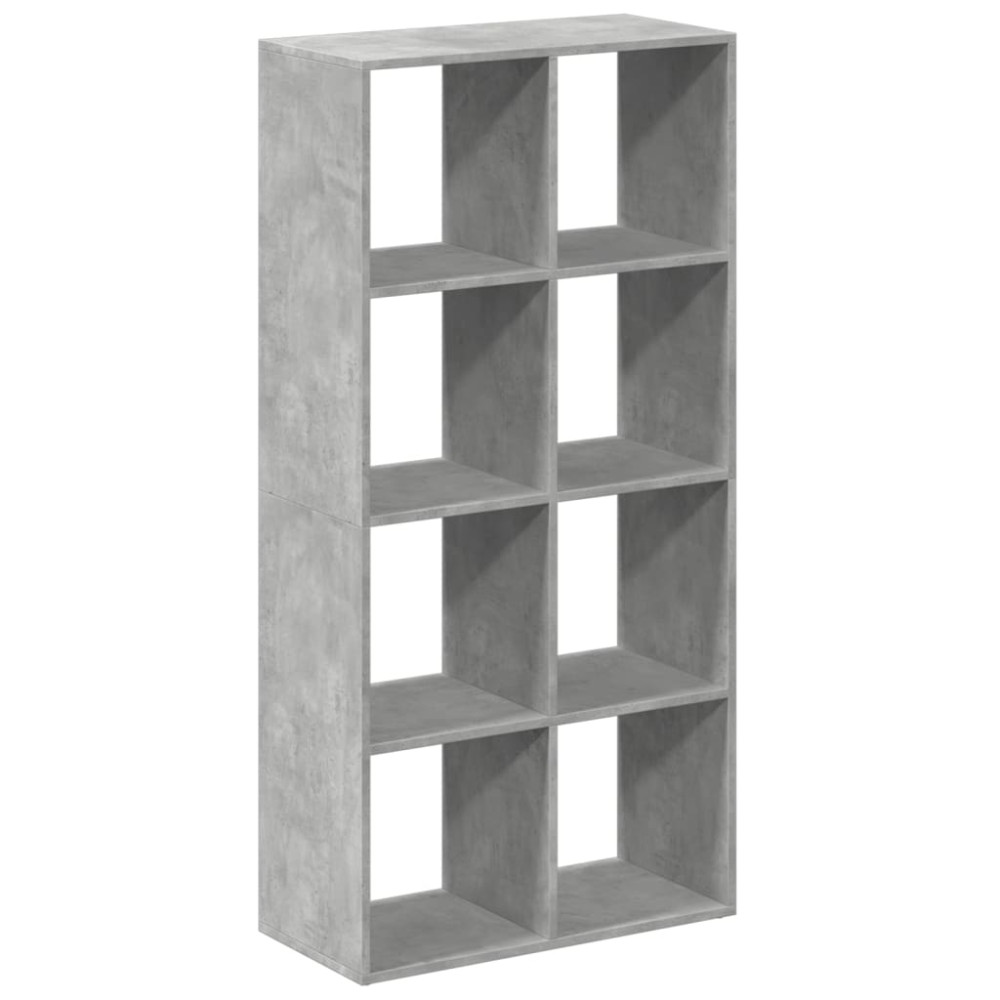Produktbild för Bokhylla/Rumsavdelare betonggrå 69,5x29x137,5cm konstruerat trä
