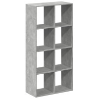 Produktbild för Bokhylla/Rumsavdelare betonggrå 69,5x29x137,5cm konstruerat trä
