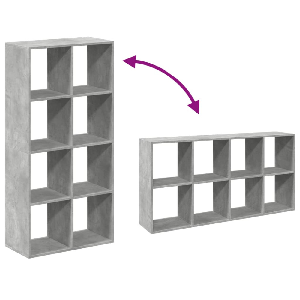 Produktbild för Bokhylla/Rumsavdelare betonggrå 69,5x29x137,5cm konstruerat trä