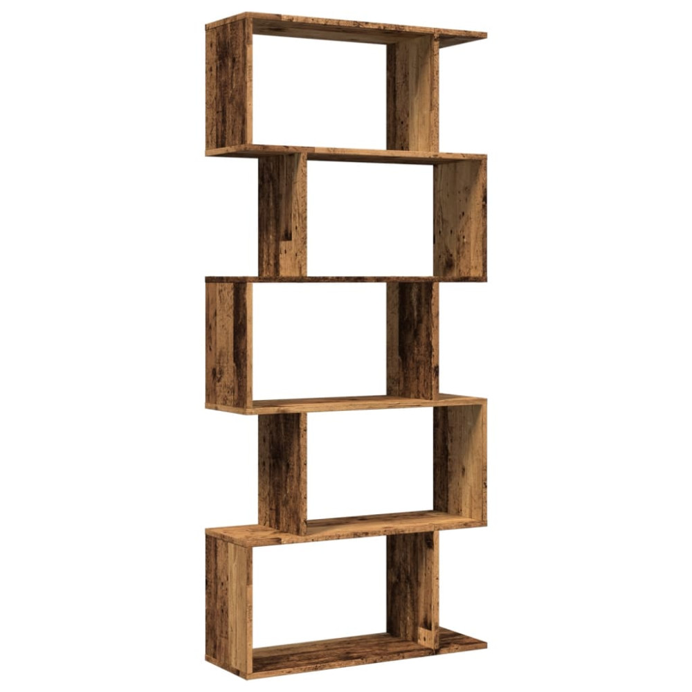 Produktbild för Bokhylla/Rumsavdelare 5 hyllplan 70x24x161 cm konstruerat trä