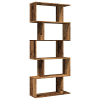 Produktbild för Bokhylla/Rumsavdelare 5 hyllplan 70x24x161 cm konstruerat trä
