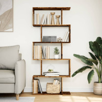 Produktbild för Bokhylla/Rumsavdelare 5 hyllplan 70x24x161 cm konstruerat trä