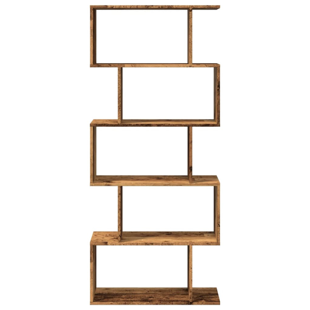 Produktbild för Bokhylla/Rumsavdelare 5 hyllplan 70x24x161 cm konstruerat trä