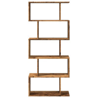 Produktbild för Bokhylla/Rumsavdelare 5 hyllplan 70x24x161 cm konstruerat trä