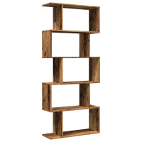 Produktbild för Bokhylla/Rumsavdelare 5 hyllplan 70x24x161 cm konstruerat trä