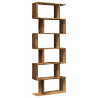 Produktbild för Bokhylla/Rumsavdelare 6 hyllor 70x24x193 cm konstruerat trä