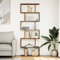 Produktbild för Bokhylla/Rumsavdelare 6 hyllor 70x24x193 cm konstruerat trä
