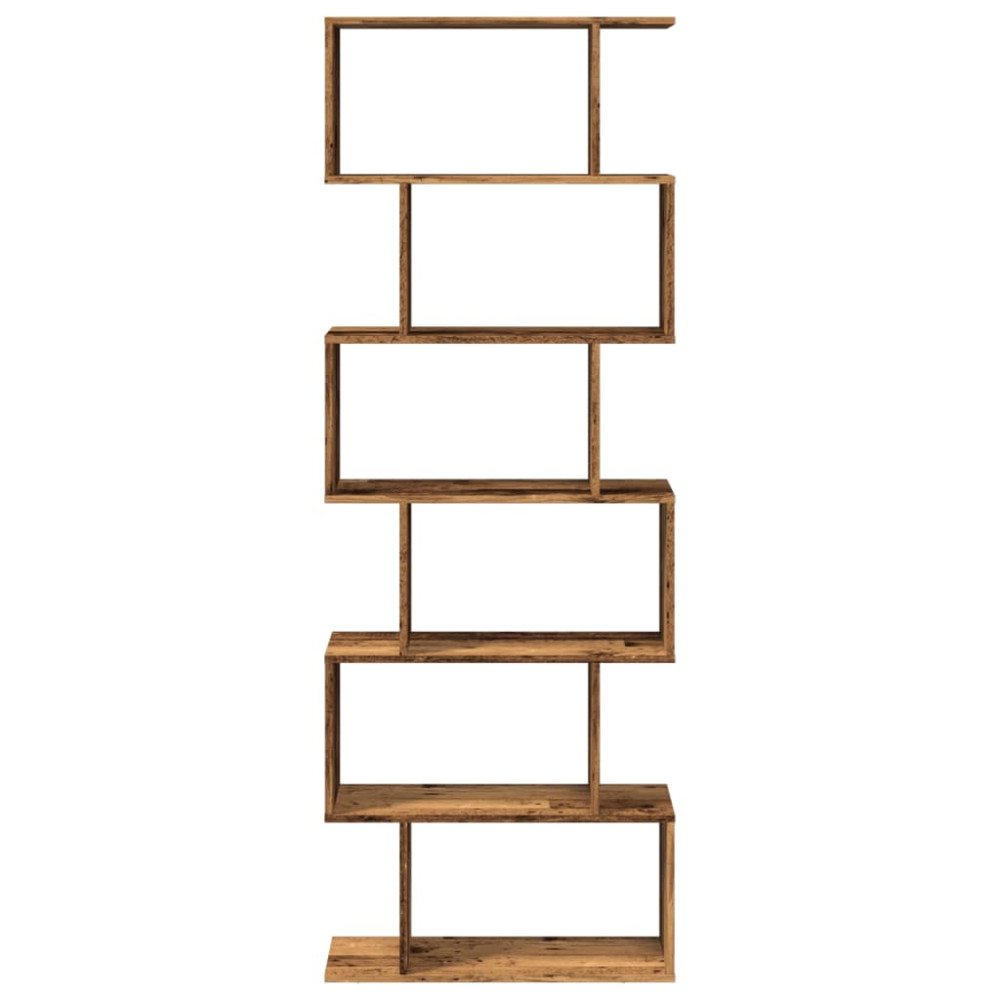 Produktbild för Bokhylla/Rumsavdelare 6 hyllor 70x24x193 cm konstruerat trä