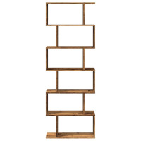 Produktbild för Bokhylla/Rumsavdelare 6 hyllor 70x24x193 cm konstruerat trä