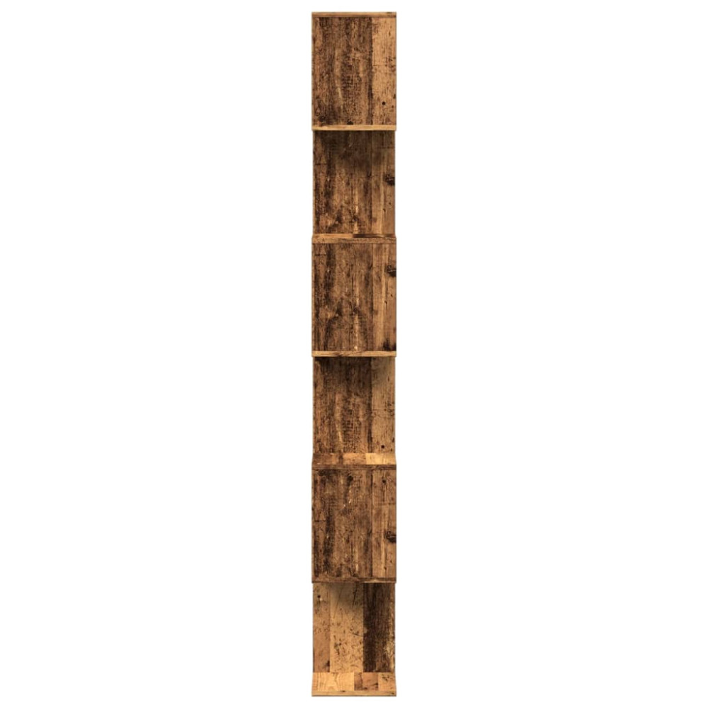Produktbild för Bokhylla/Rumsavdelare 6 hyllor 70x24x193 cm konstruerat trä