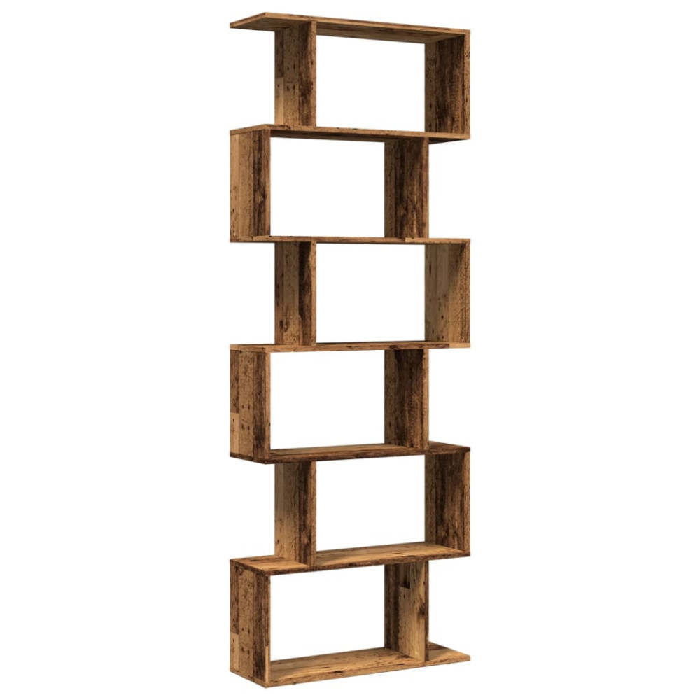 Produktbild för Bokhylla/Rumsavdelare 6 hyllor 70x24x193 cm konstruerat trä