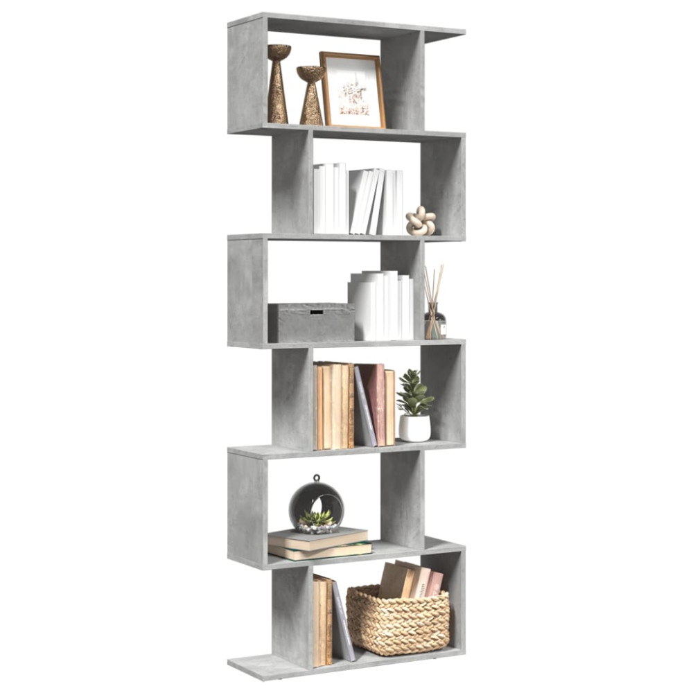Produktbild för Bokhylla/Rumsavdelare 6 hyllor 70x24x193 cm konstruerat trä
