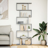 Produktbild för Bokhylla/Rumsavdelare 6 hyllor 70x24x193 cm konstruerat trä