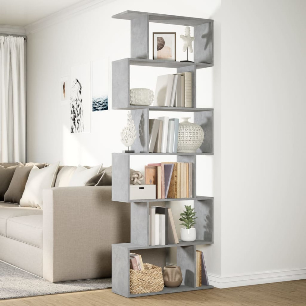 Produktbild för Bokhylla/Rumsavdelare 6 hyllor 70x24x193 cm konstruerat trä