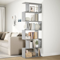 Produktbild för Bokhylla/Rumsavdelare 6 hyllor 70x24x193 cm konstruerat trä