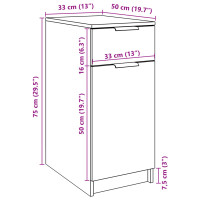 Produktbild för Sängbord artisan ek 33x50x75 cm konstruerat trä