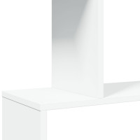 Produktbild för Rumsavdelare bokhylla 4 våningar vit 70x24x129 cm konstruerat trä