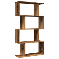 Produktbild för Bokhylla/Rumsavdelare 4 hyllplan 70x24x129 cm konstruerat trä