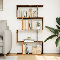 Produktbild för Bokhylla/Rumsavdelare 4 hyllplan 70x24x129 cm konstruerat trä