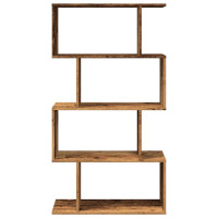 Produktbild för Bokhylla/Rumsavdelare 4 hyllplan 70x24x129 cm konstruerat trä