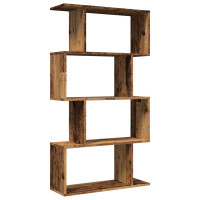 Produktbild för Bokhylla/Rumsavdelare 4 hyllplan 70x24x129 cm konstruerat trä