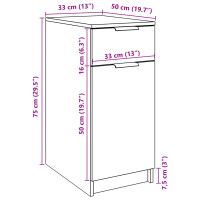 Produktbild för Skrivbordsskåp åldrat trä 33x50x75 cm konstruerat trä