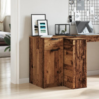 Produktbild för Skrivbordsskåp åldrat trä 33x50x75 cm konstruerat trä