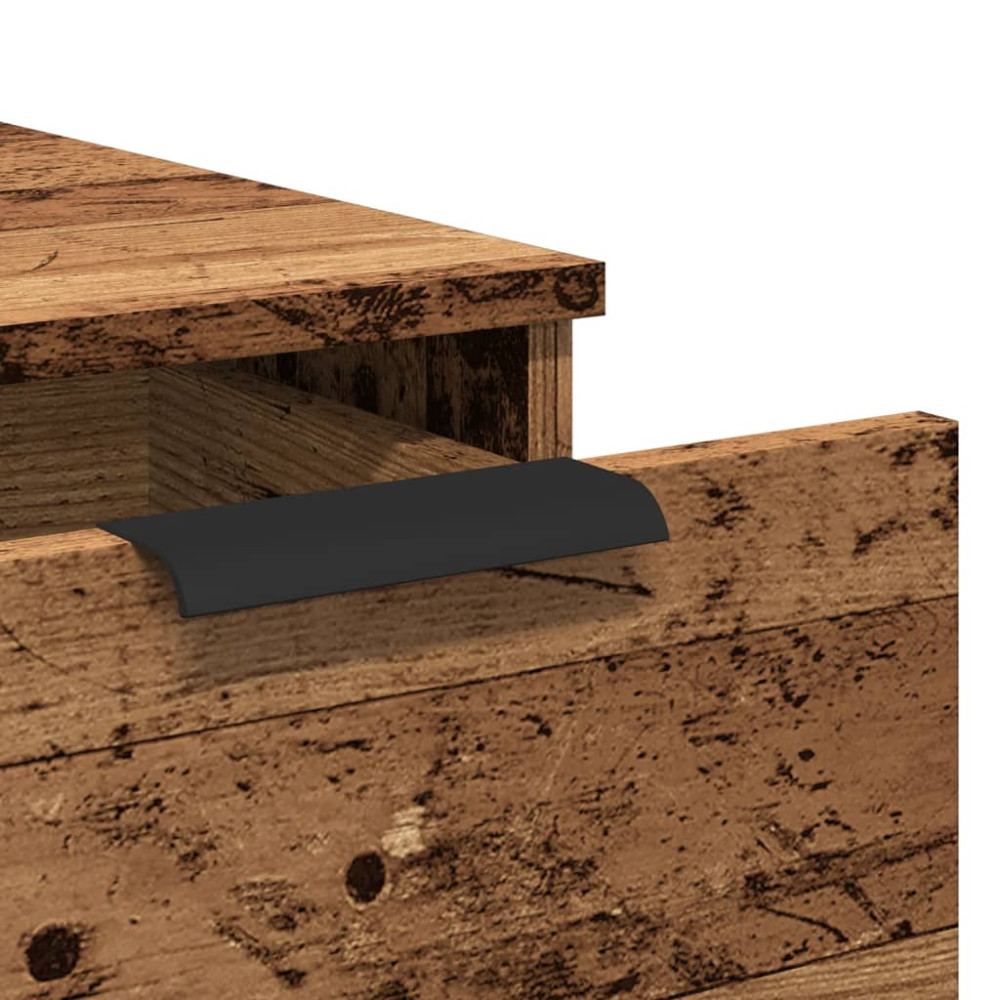 Produktbild för Skrivbordsskåp åldrat trä 33x50x75 cm konstruerat trä