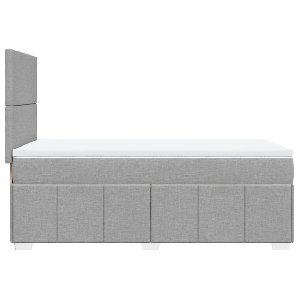 Produktbild för Ramsäng med madrass ljusgrå 90x190 cm tyg