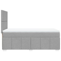 Produktbild för Ramsäng med madrass ljusgrå 90x190 cm tyg