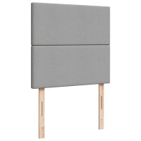 Produktbild för Ramsäng med madrass ljusgrå 90x190 cm tyg