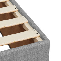 Produktbild för Ramsäng med madrass ljusgrå 90x190 cm tyg