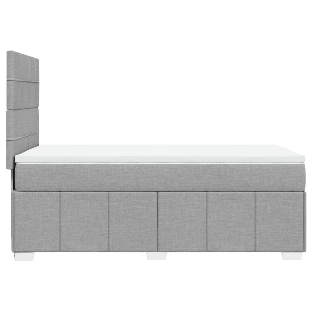 Produktbild för Ramsäng med madrass ljusgrå 90x190 cm tyg