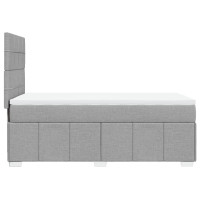 Produktbild för Ramsäng med madrass ljusgrå 90x190 cm tyg