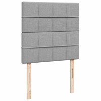 Produktbild för Ramsäng med madrass ljusgrå 90x190 cm tyg