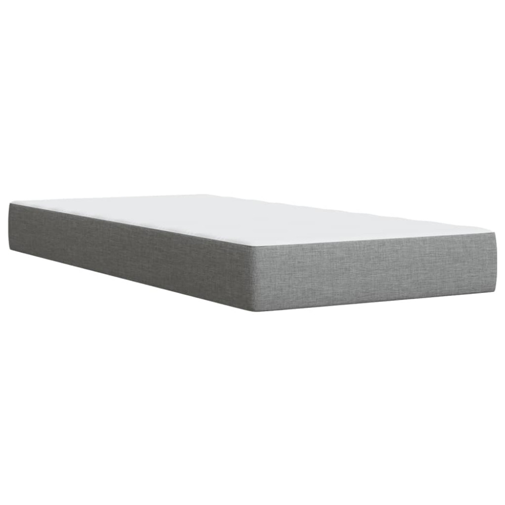 Produktbild för Ramsäng med madrass ljusgrå 90x190 cm tyg