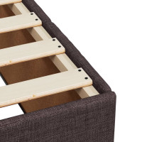 Produktbild för Ramsäng med madrass mörkbrun 100x200 cm tyg