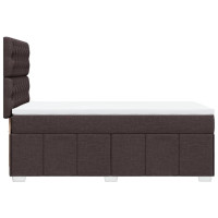 Produktbild för Ramsäng med madrass mörkbrun 100x200 cm tyg