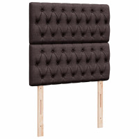 Produktbild för Ramsäng med madrass mörkbrun 100x200 cm tyg
