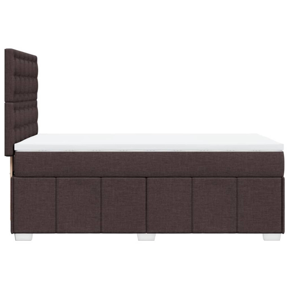 Produktbild för Ramsäng med madrass mörkbrun 100x200 cm tyg