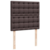 Produktbild för Ramsäng med madrass mörkbrun 100x200 cm tyg