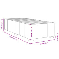 Produktbild för Sängram blå tyg 90x200 cm