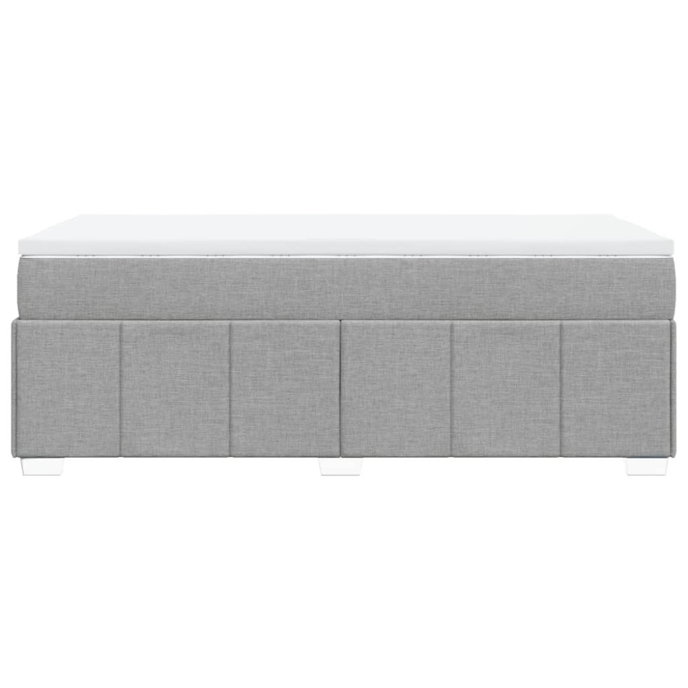 Produktbild för Ramsäng med madrass ljusgrå 90x190 cm tyg