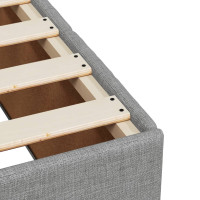 Produktbild för Ramsäng med madrass ljusgrå 90x190 cm tyg