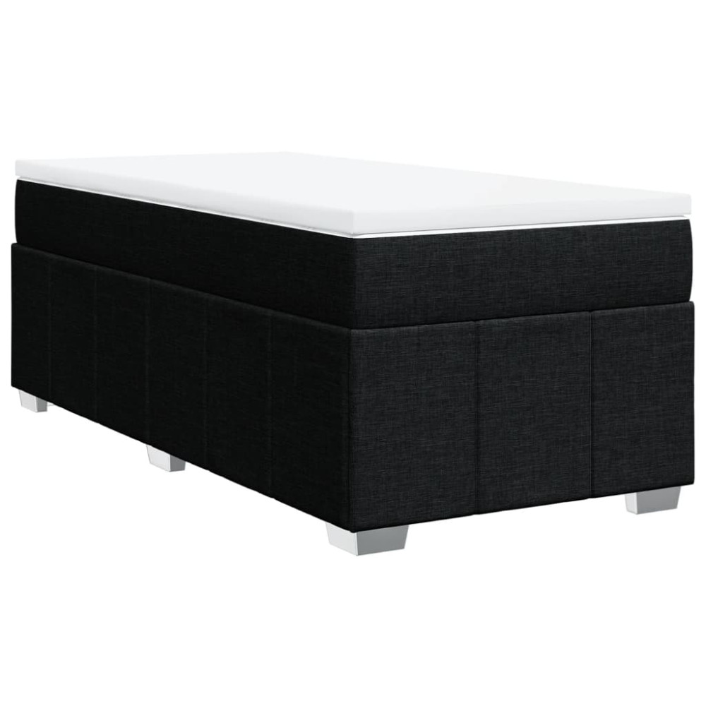 Produktbild för Ramsäng med madrass svart 90x190 cm tyg