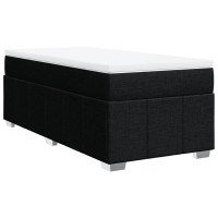 Produktbild för Ramsäng med madrass svart 90x190 cm tyg