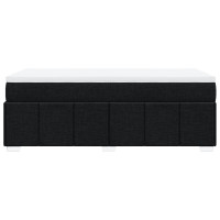 Produktbild för Ramsäng med madrass svart 90x190 cm tyg