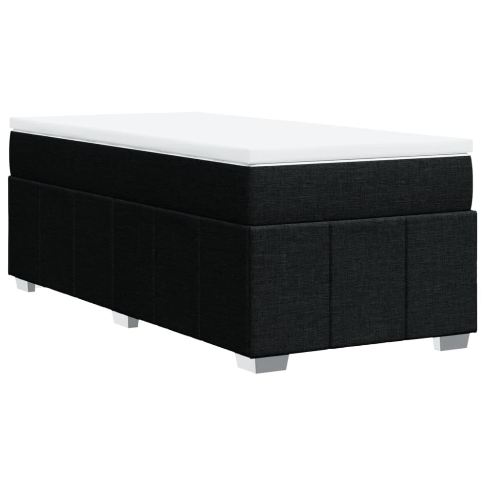 Produktbild för Ramsäng med madrass svart 90x190 cm tyg