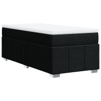 Produktbild för Ramsäng med madrass svart 90x190 cm tyg