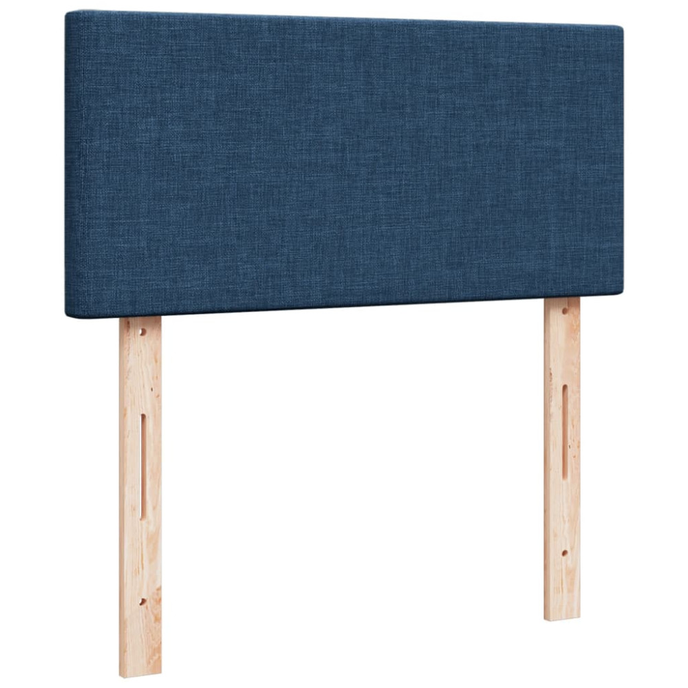 Produktbild för Ramsäng med madrass blå 100x200 cm tyg